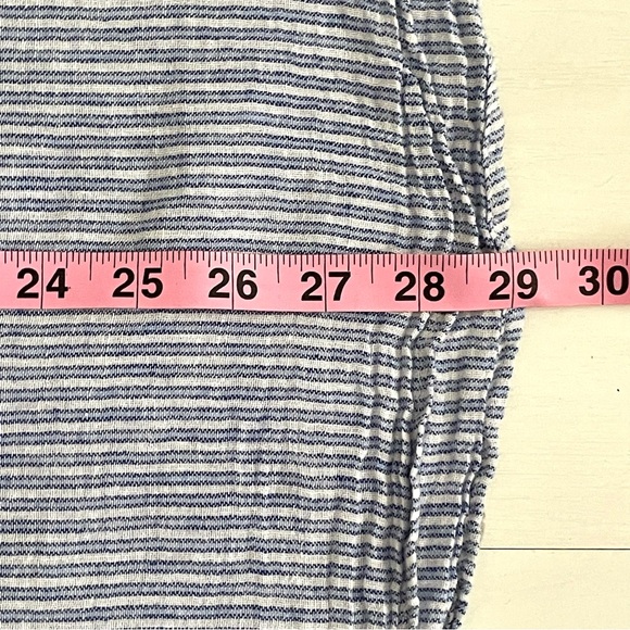 OLD NAVY Linen Cotton Blend Blue and White Striped Flutter Sleeve Blouse, XXL - Picture 13 of 15